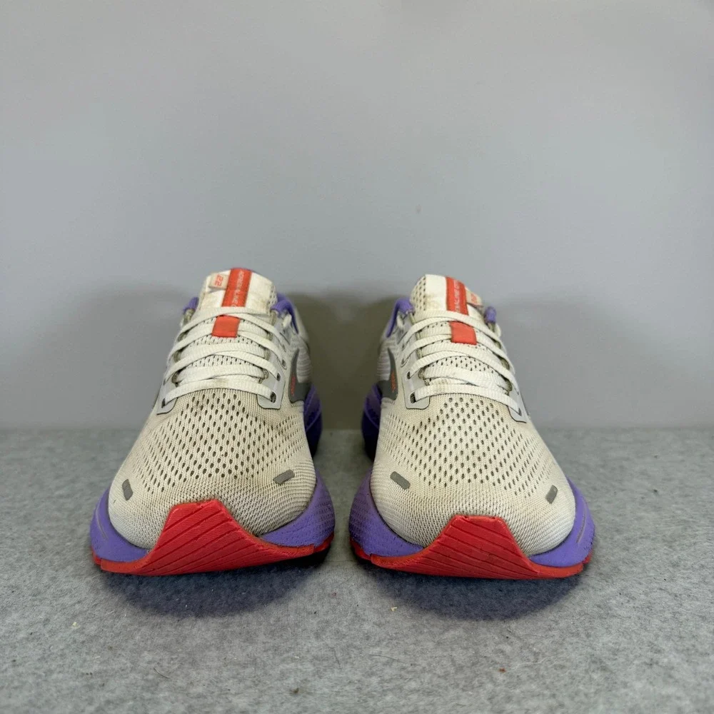 Brooks Adrenaline GTS 22 Womens Shoes Size 8.5 Cream Purple Coral 1203531B105